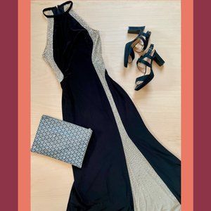 Avery G (AQUA) Embellished Illusion Gown